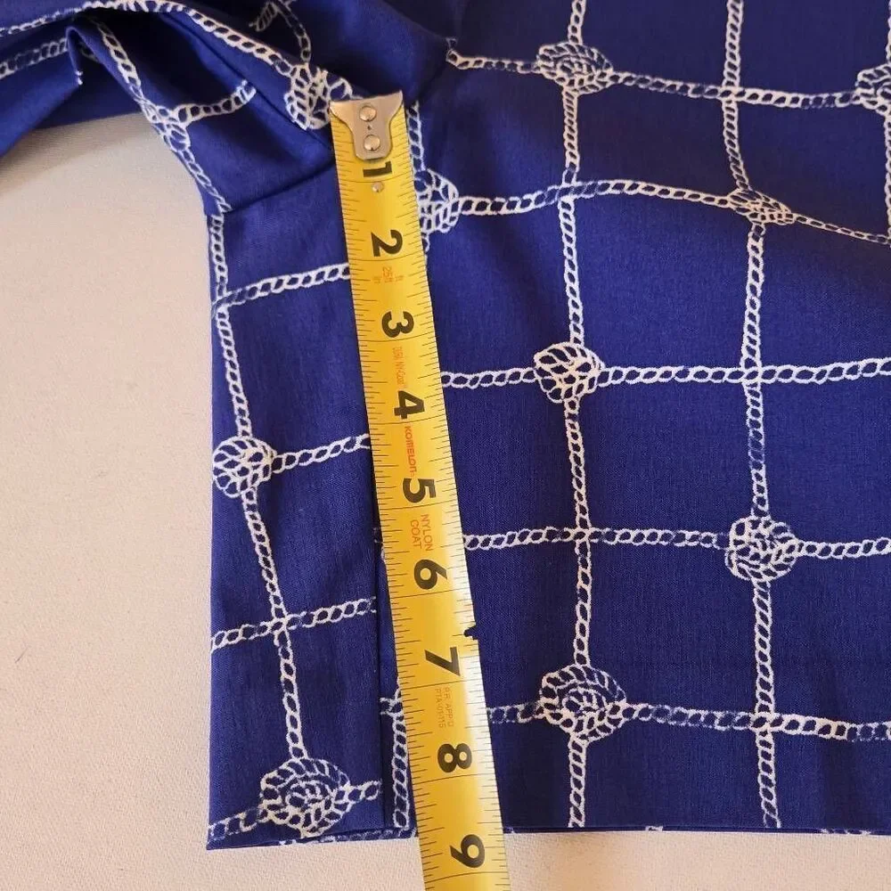 Chicos Perfect Stretch Womens Blue Nautical Rope Print Shorts Size XS